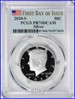 2020-S Kennedy Silver Half Dollar PR70DCAM First Day of Issue PCGS