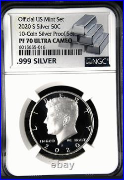 2020-S Silver Kennedy Half Dollar from 10-coin Silver Proof Set NGC PF70 UltaCam