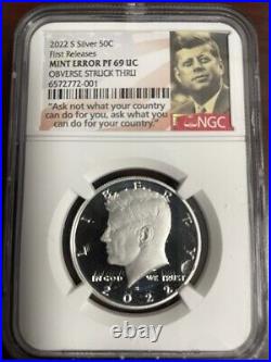2022 S Silver 50C Kennedy Half First Releases PF69 UC Mint Error