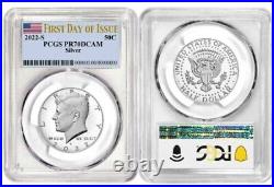 2022 S Silver Kennedy Half Dollar 50c Pcgs Pr70dcam First Day Of Issue Flag