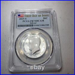 2023 S Silver Kennedy Half Dollar 50c Pcgs Pr70dcam First Day Of Issue