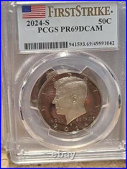 2024 S Silver Proof Kennedy Half Dollar PCGS PR69DCAM FS