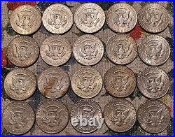 (20) 1967 Kennedy Half Dollar $10 Face Roll 40% Silver Coins 1 Roll