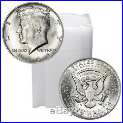 20 Coin Roll Lot Of 90% Silver BU 1964 Kennedy $10 FV USA Made Half Dollars