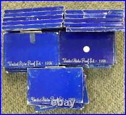 25 1968 US MINT PROOF SET with 40% silver Kennedy half dollar wholesale lot