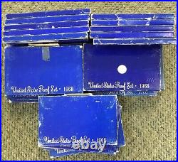 25 1968 US MINT PROOF SET with 40% silver Kennedy half dollar wholesale lot
