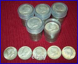 (5) $10 Rolls 1965-1969 Kennedy Half Dollar Coins 40% Silver 50c (100) Coins