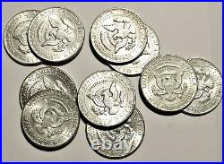 $5 Face Silver 90% 1964 Kennedy Half Dollars AU/BU grades Lot # 96