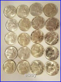 5 Rolls 1964 Kennedy Half Dollar Lot 100 Coins BU 90% Silver