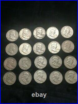 5 rolls (100) 90% silver Half Dollars 1 Liberty, 3 Franklin & one 64 Kennedy