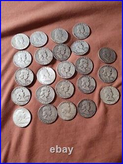 61 Silver Half Dollars 26 Walkers, 12 Kennedy, &23 Franklins 90% Silver
