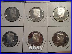 7 Coins 1992 1993 1994 1995 1996 1997 1998 S Silver PROOF Kennedy Half Dollars