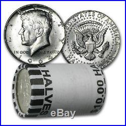 90% Silver 1964-P/D Kennedy Half Dollar 20-Coin Roll BU SKU #10945