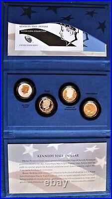 90% Silver 2014 Kennedy Half Dollar 50th Anniversary 4 Coin Set Complete