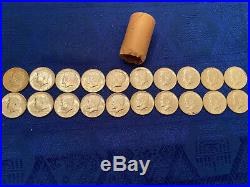90% Silver BU 1964 Kennedy Half Dollars 1(ONE)Roll of 20 Coins $10.00 Face Value