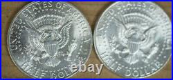 9 SILVER 1964 Kennedy 90% Silver Half Dollars 50c Lot of (9) UNC -2628