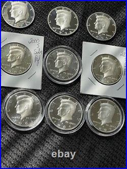 9 Silver Proof Kennedy Half Dollars 92,94,96,00,01,03,04,06,07 #K010