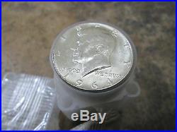 A Roll of BU/UNC 1964 Kennedy 90% Silver Half Dollars Nice ORIGINAL ROLL