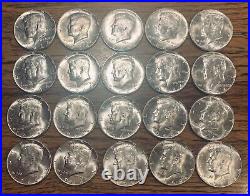 BU 1964 Kennedy Half Dollar Roll $10 20 Coin Lot Silver