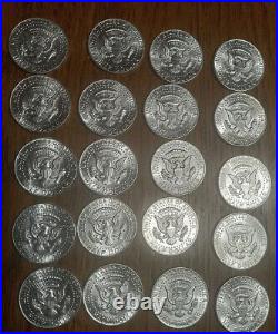 BU Unc 1964 Kennedy Half 90% silver Dollar Roll $10 2 20 P and DCoin Lot Silver
