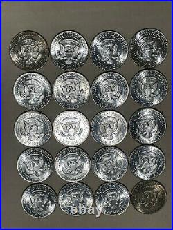 Bank Roll of 20 1964-P Kennedy Half Dollars 90% Silver BU 5