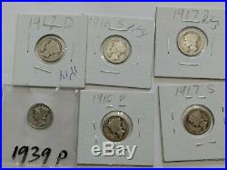 Big Lot Coins Lincoln Wheat Cents Kennedy Half Dollars Mercury Dime 02 Silver $