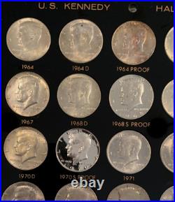 Complete Capital Plastic Kennedy Half Dollar Set 1964-1976 Bu, Proof, Silver Prf