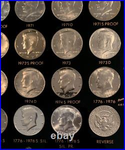 Complete Capital Plastic Kennedy Half Dollar Set 1964-1976 Bu, Proof, Silver Prf