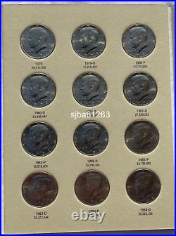 Complete Kennedy Half Dollar Set 1964-1999 61 Old US Coins with 7 SILVER coins