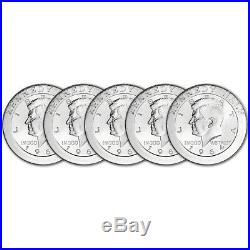 FIVE (5) 1 oz. Highland Mint Silver Round Kennedy Half Dollar. 999+ Fine