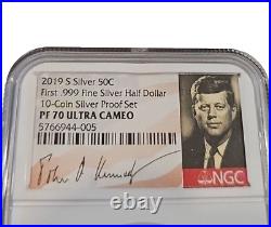 First 99.9% Silver Half Dollar! 2019 S Proof SILVER Kennedy Half 50c NGC PF70