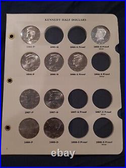 Incomplete Littleton Kennedy Album W 34 Coins 2005-present incl 2×silver, 1×clad