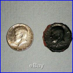 JFK JOHN F KENNEDY 1964 (1) silver & (1) black half dollar coin (s) VERY RARE