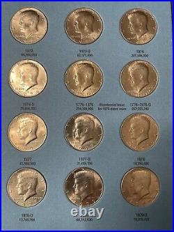 KENNEDY HALF DOLLAR 2 BOOK SET 1964-2003 71 Coins 7 SILVER COINS! US COINS