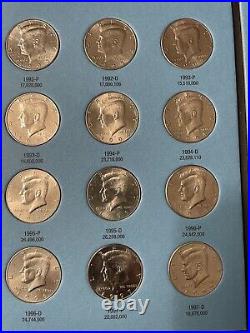 KENNEDY HALF DOLLAR 2 BOOK SET 1964-2003 71 Coins 7 SILVER COINS! US COINS
