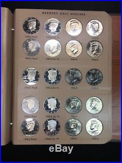 KENNEDY HALF NEAR COMPLETE 1964-2012 SET w PROOF & SILVER 150 COINS DANSCO 8166