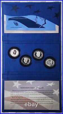 Kennedy Half Dollar, 50th Anniversary, 4 Silver Coin Set, P, D, S, W. Per Set