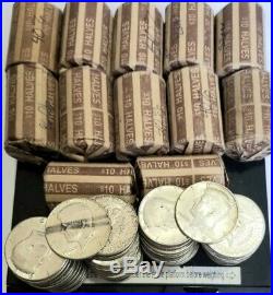 Kennedy Half Dollar Full Roll 20 Coin Lot 40% Silver $10 Face Value 1965-1969