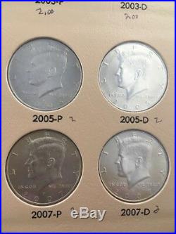 Kennedy Half Dollar Set In Dansco Album,'incomplete' 1964-2007 P&d 59 Coins