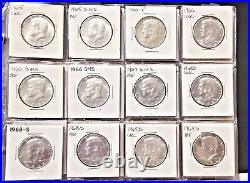 Kennedy Half Dollar Silver Set-12 Coins Total