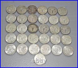 Kennedy Half Dollars (31 coins) 40% Silver 1965 Lowest Mintage of Clad