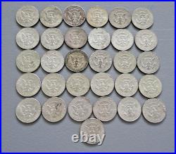 Kennedy Half Dollars (31 coins) 40% Silver 1965 Lowest Mintage of Clad