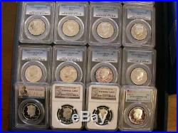 Kennedy Silver Half Dollar Proof 1976-S 2017-S PCGS & NGC 20 Coin Lot -R865