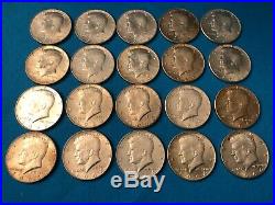 LOT/ROLL of 20- 90% Silver 1964 OR 1964-D Kennedy Half Dollars