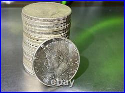 LOT of 20 Kennedy Half Dollars $10FV 1964 90% Roll United States Silver Coins