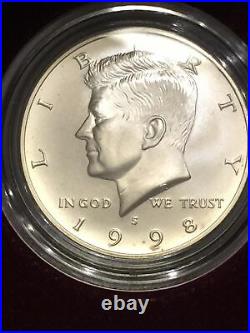 Lot608-1998 Kennedy Collector's set RFK silver dollar and Matte Finish JFK half