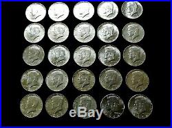 Lot (25) 1964 Kennedy Philadelphia Silver Half Dollars