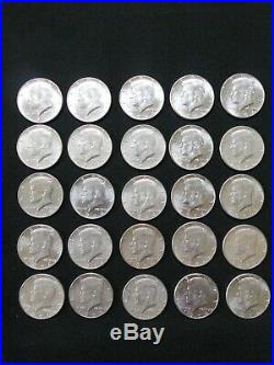 Lot (25) 1964 Kennedy Philadelphia Silver Half Dollars