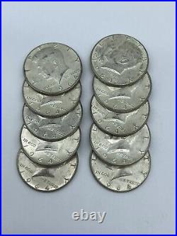 Lot Of 10 1964 Kennedy Half Dollar 90% Silver