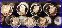 Lot Of 7 Kennedy Silver Proof Half Dollars Lot. 7 Coins Total As Pictured